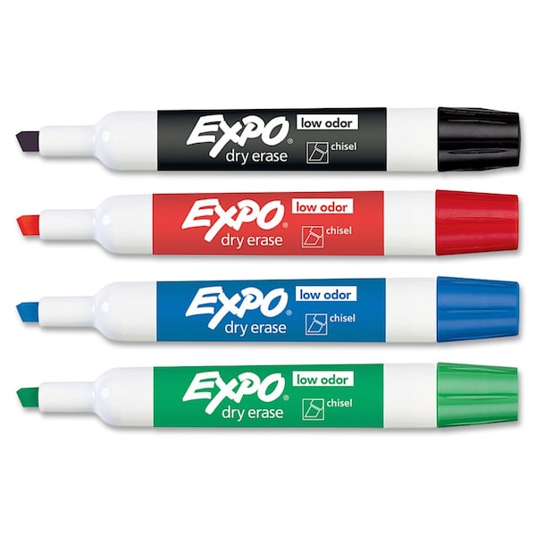 Buecs Black Whiteboard Pens | 108 Count Chisel Tip Dry Erase Markers For Office Classroom