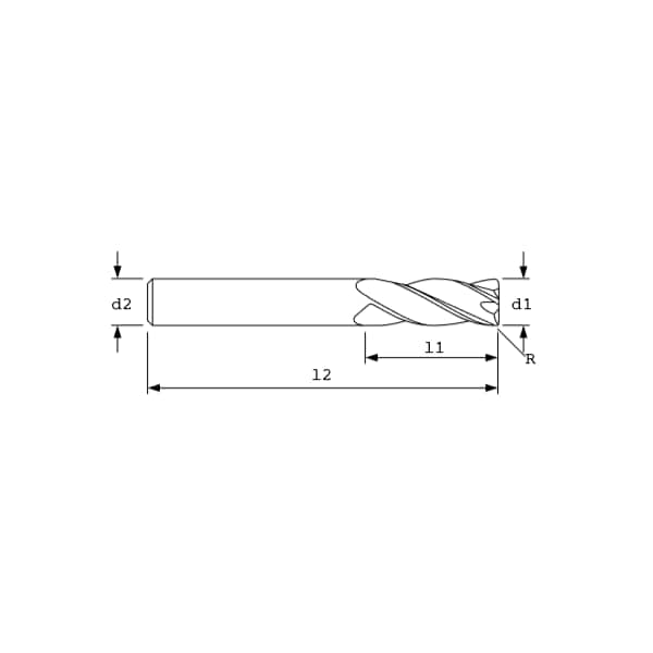 Ac Drills End Mill, STD, RD, 45Hx, 5FL, 1/2" dia. T Ctd 70265-060