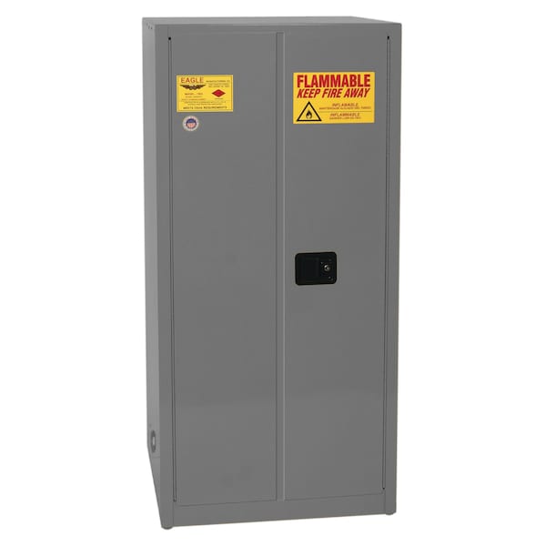 Eagle Mfg Flammable Safety Storage Cabinet, 60 gal, 2 Shelves, Steel, 34 in W x 65 in H x 34 in D, Gray 6010XGRAY - main