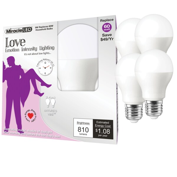 Miracle Led Nature's Vibe Love Emotion Intensity Daylight LED Light Bulb, PK4 602214 - main