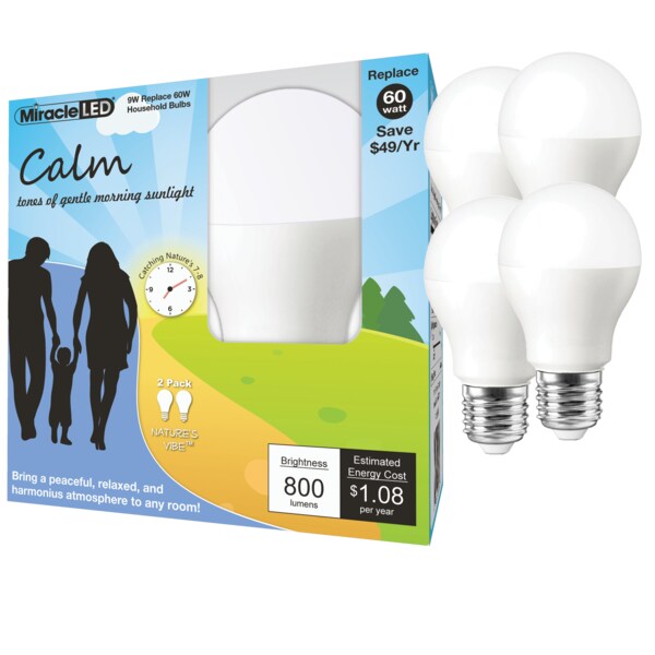 Miracle Led Nature's Vibe Calm Soothing Morning Daylight LED Light Bulb, PK4 602217 - main