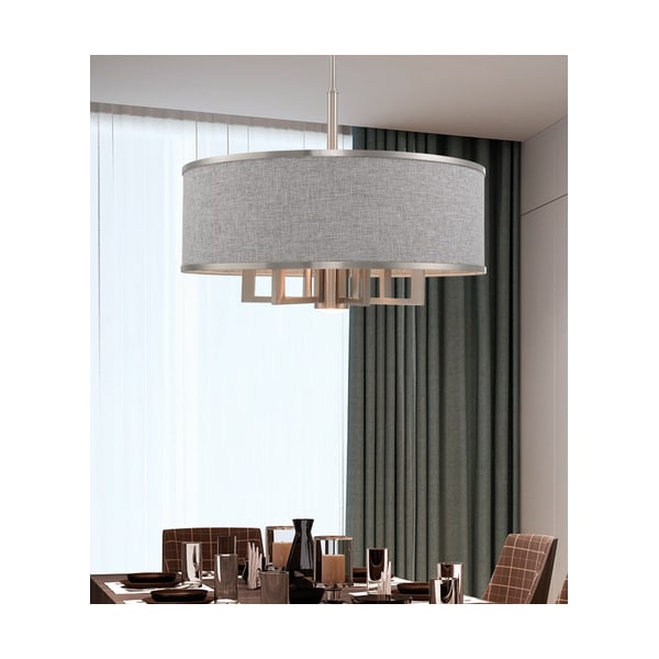 Livex Lighting Park Ridge 7 Light Brushed Nickel Pendant Chandelier 60426-91 - main