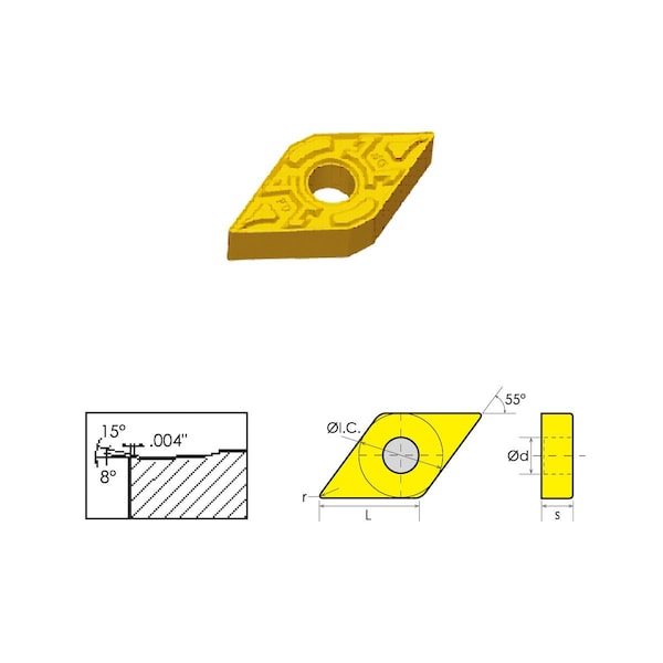 Hhip DNMG-433-DR Coated Carbide Insert 6046-0433 - main