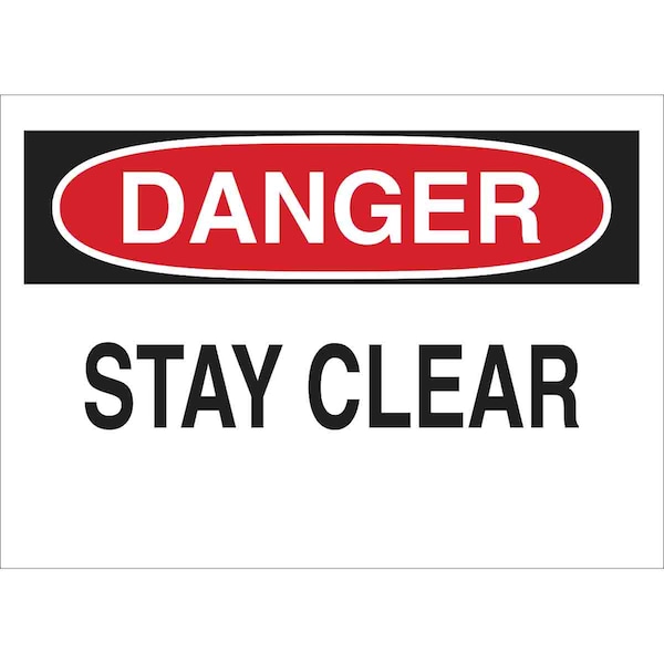 Brady Danger, Stay Clear, 14" W x 10" H, Rectangle, Polyester, 60576 60576 - main