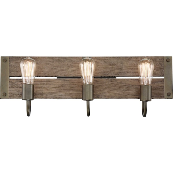 Nuvo Winchester 3-Light Vanity Bronze/Aged Wood Finish 60/6429 - main