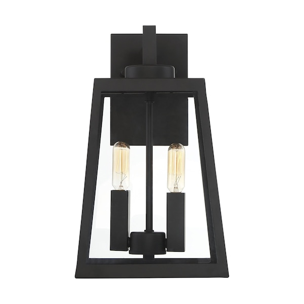 Nuvo Halifax - 2-Light - Medium Lantern - Matte Black Finish with Clear Glass 60/6582 - main