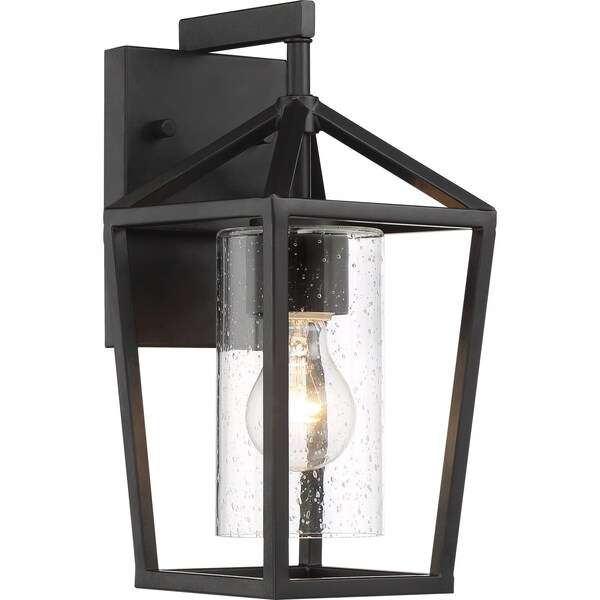 Nuvo Hopewell - 1-Light - Small Lantern - Matte Black Finish with Clear Seeded Glass 60/6591 - main