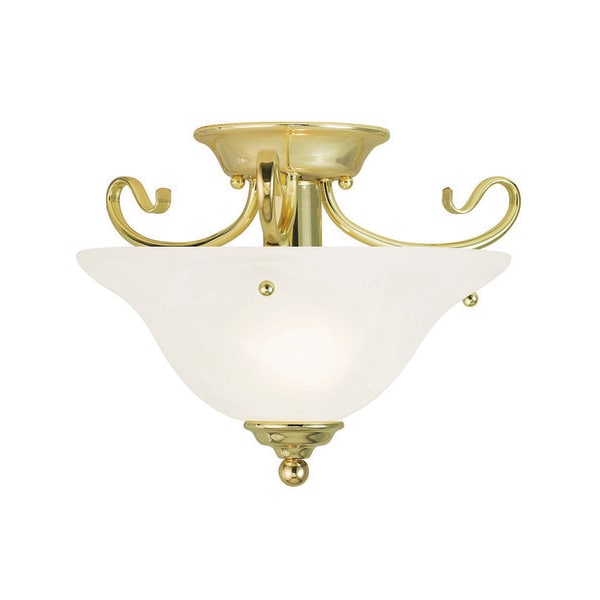 Livex Lighting Coronado 1 Light Polished Brass Ceiling 6109-02