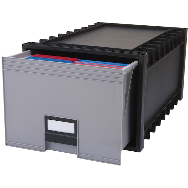 Storex Archive Storage Box, Plastic, Black, 11 3/8 in H, 15 1/8 in W 61106U01C - main