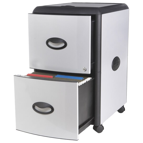 Storex Mobile File Cabinet, w/Lock, 2-Drawer 61352U01C - main