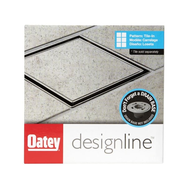 Designline 6" X 6" Square Tile-In Shower Drain Grate – Stainless Steel, Corrosion-Resistant, With Lifting Key