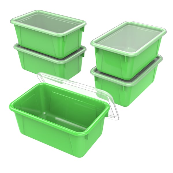 Storex Cubby Storage Bin, Green, 5 PK 62409U05C - main