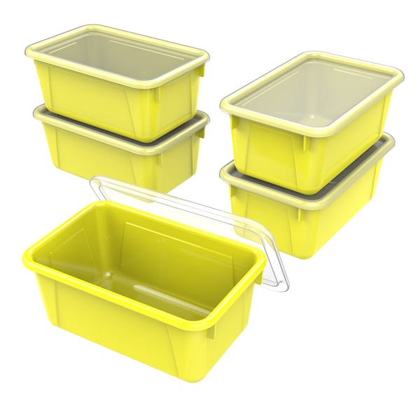 Storex Cubby Storage Bin, Yellow, 5 PK 62410U05C - main