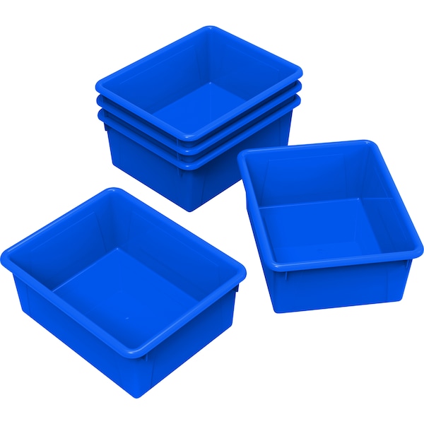 Storex Storage Bin, Blue, 5 PK 62524U05C - main