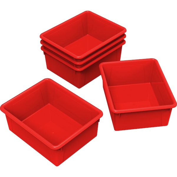 Storex Storage Bin, Red, 5 PK 62525U05C - main