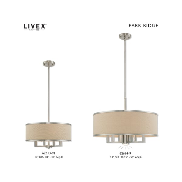 Livex Lighting Park Ridge 7 Light Brushed Nickel Pendant