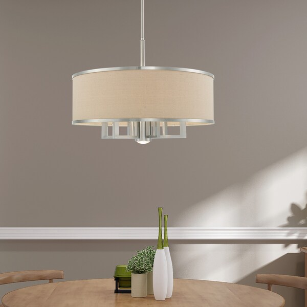 Livex Lighting Park Ridge 7 Light Brushed Nickel Pendant