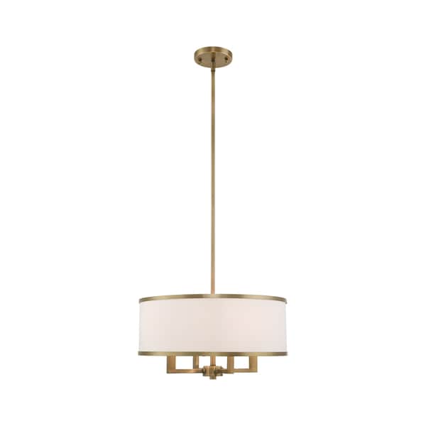 Livex Lighting Park Ridge 4 Light Antique Brass Pendant Chandelier 62615-01 - main