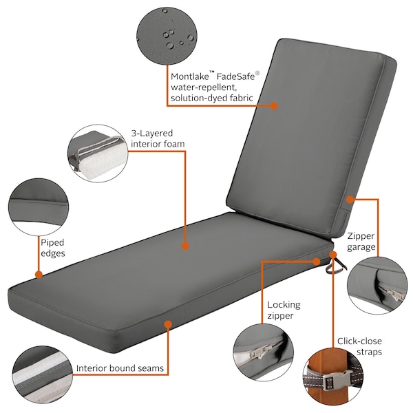 Classic Accessories Montlake FadeSafe Patio Chaise Lounge