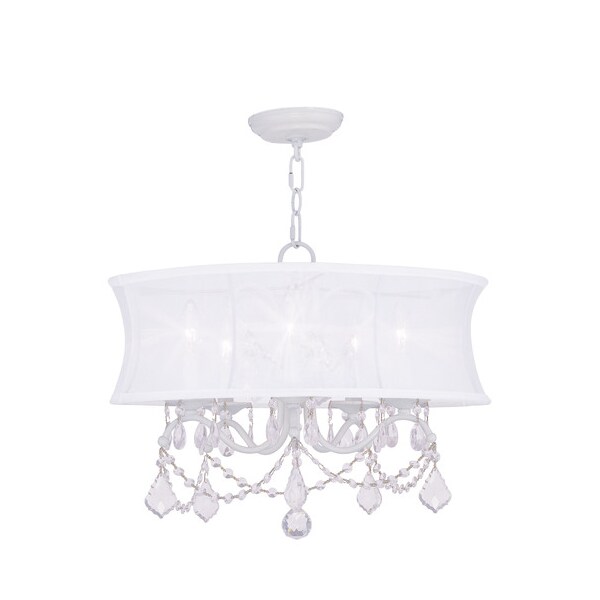 Livex Lighting Newcastle 5 Light White Chandelier 6305-03 - main