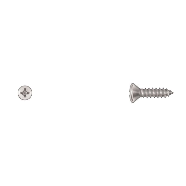 Disco Sheet Metal Screw, #10 x 3/4 in, Chrome Plated Oval Head Phillips Drive 6308PK - main