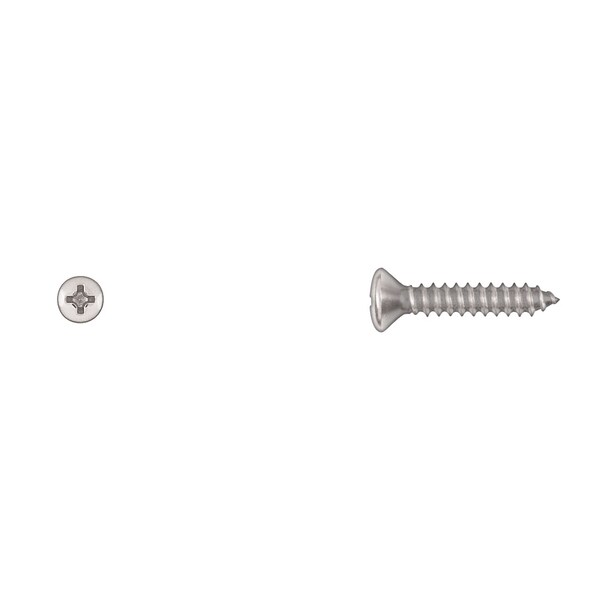 Disco Sheet Metal Screw, #10 x 1 in, Chrome Plated Oval Head Phillips Drive 6309PK - main
