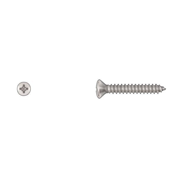 Disco Sheet Metal Screw, #10 x 1-1/4 in, Chrome Plated Oval Head Phillips Drive 6310PK - main