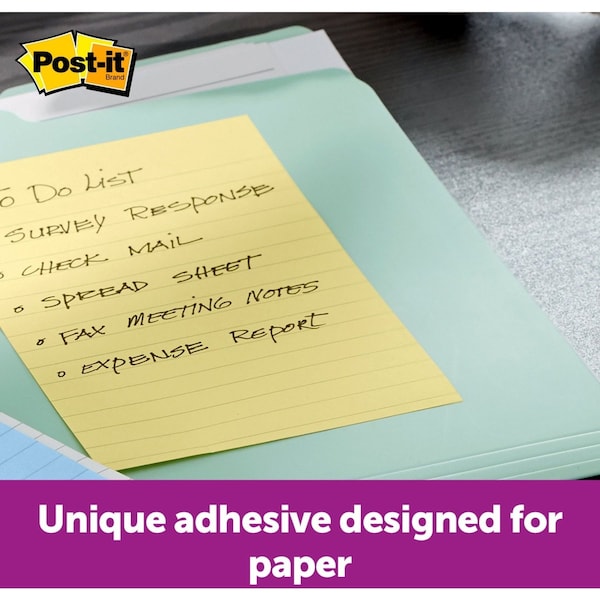 Post-it Lined Notepad, 4 x 6 in, Assorted Pastel Color, Pack of 5