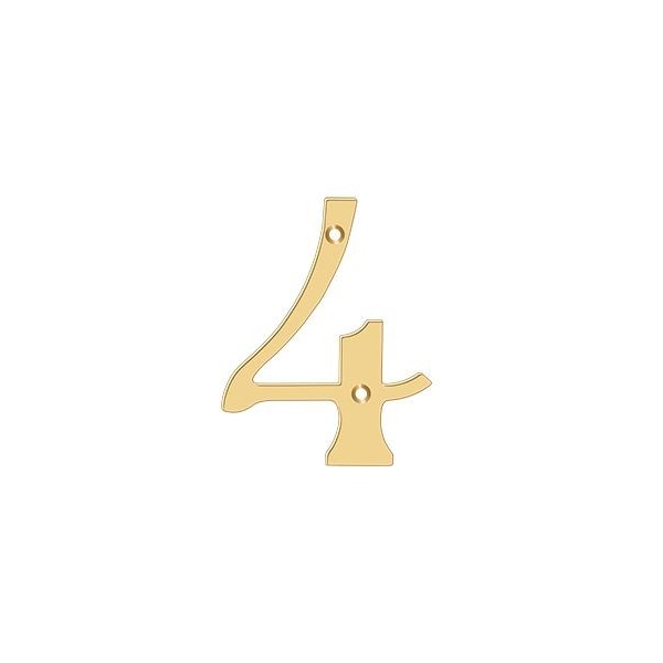 Deltana Numbers, Solid Brass Lifetime Brass 6" RN6-4