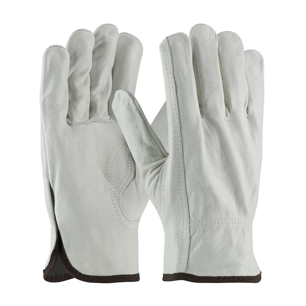 Pip Leather Drivers Gloves, Cowhide, Shirred Slip-On, Keystone Thumb, Gunn Cut, Gray, XL 12 PK 68-163/XL - main