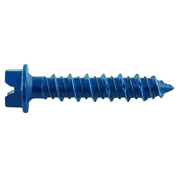 Dewalt Ultracon Masonry Screw, 1/4" Dia., Hex, 1-1/4" L, Steel Zinc Stalgard, 100 PK DFM12720 - main