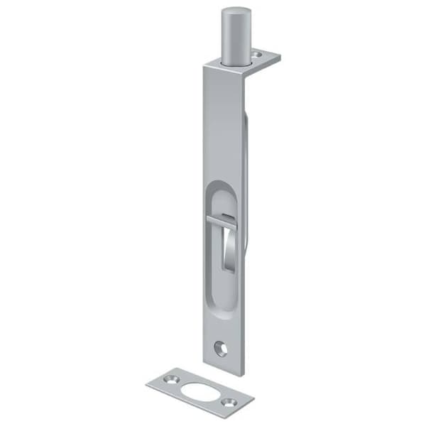 Deltana Flush Bolt, Heavy Duty, Square Satin Chrome 6" 6FBS26D - main