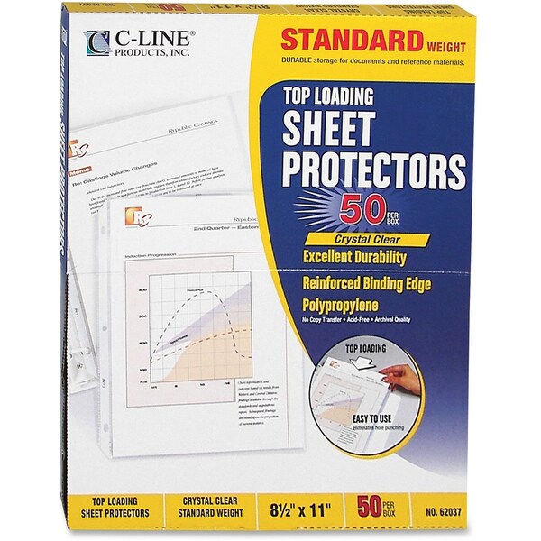 Acid Free Polypropylene Sheet Protectors 200 Clear Sheet Protectors For 3-Ring Binder - 8.5x11 Inch, Non-Glare, Top Loading Plastic Sheet - View #2