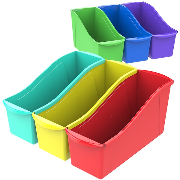 Storex Book Storage Bin, Assorted, 6 PK 70110U06C - main
