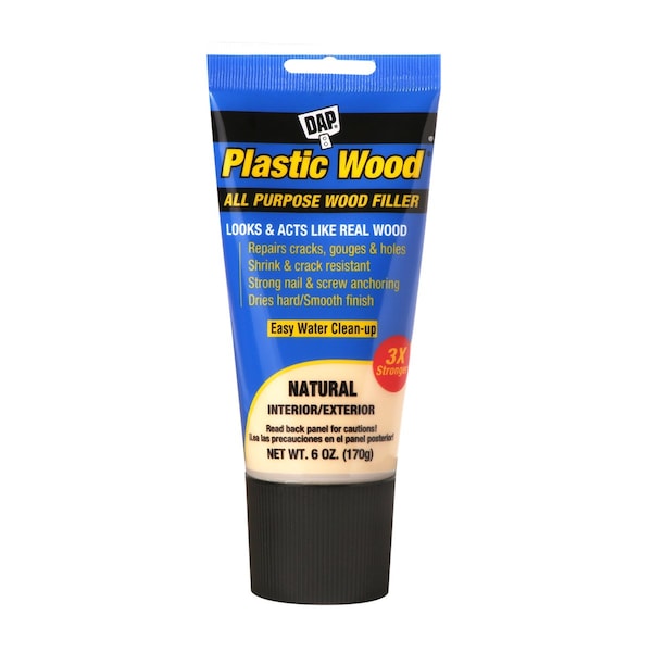 Dap Plastic Wood Latex 6oz Natural, PK6 6 oz Size, Natural 7079800581 - main