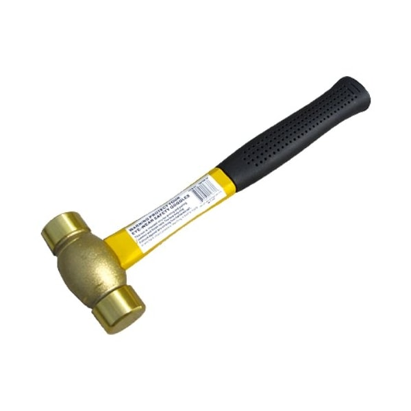 Hhip 1-1/2 Lb Fiberglass Handle Brass Hammer 7080-0037 - main