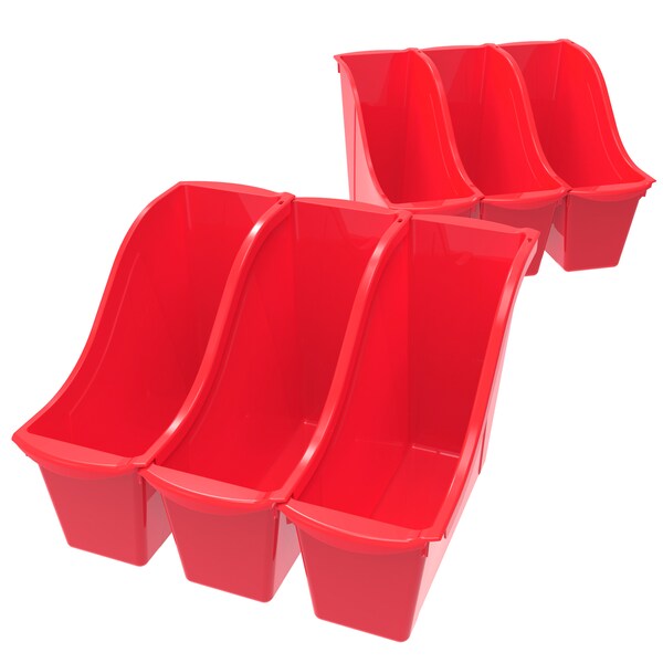 Storex Book Storage Bin, Red, 6 PK 71109U06C - main