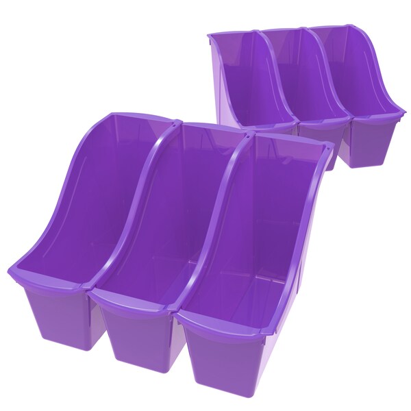 Storex Book Storage Bin, Purple, 6 PK 71110U06C - main