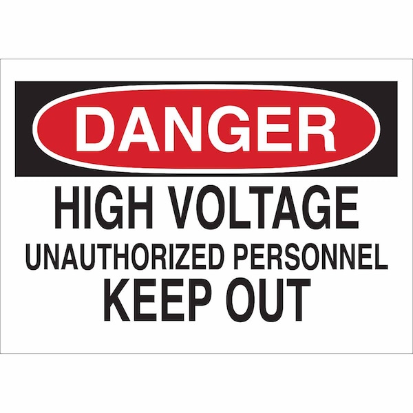 Brady Danger Sign, 7 in Height, 10 in Width, Aluminum, Rectangle, English 40669 - main