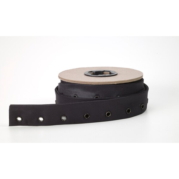 Pearl Eyelet Side Seam Lacing Tape, 6 yd., Black, Nylon tricot, 4 L, 4 W 7210-9999-6 - main