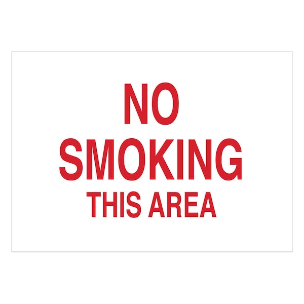 Brady No Smoking Sign, 7" H, 10" W, Polyester, Rectangle, English, 88451 88451 - main