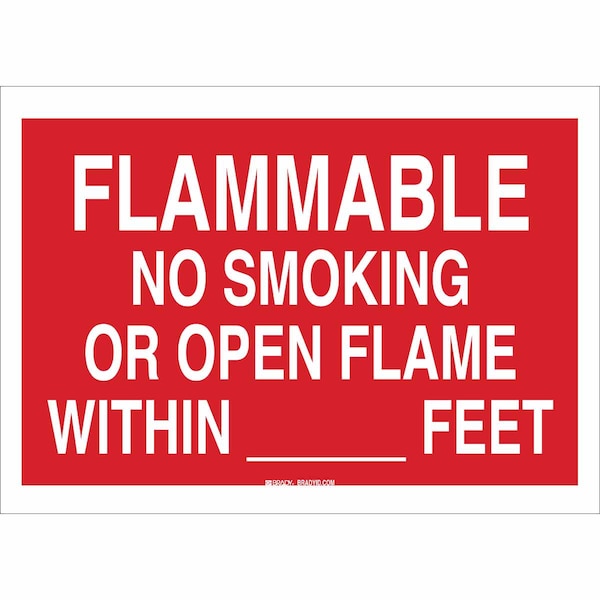Brady No Smoking Sign, 10" H, 14 in W, Polyester, Rectangle, English, 88414 88414 - main