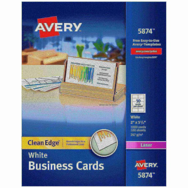 Avery Clean Edge Business Cards, Uncoa, PK1000 5874 - main