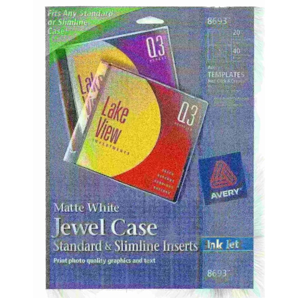 Avery Jewel Case Standard and Slimline Inserts 8693 - main