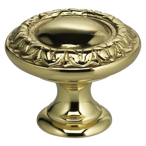 Omnia Ornate Cabinet Knob Bright Brass 1-3/16" 7436/30.3 - main