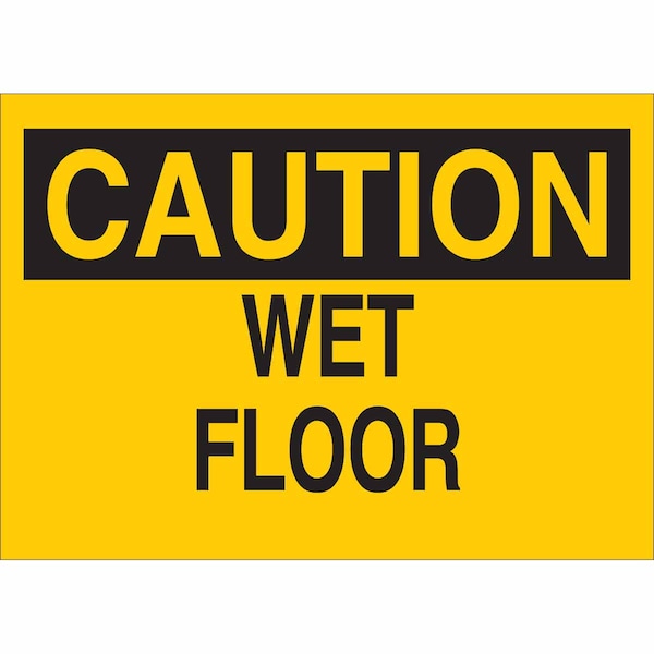 Brady Caution Sign, 10" H, 14" W, Polyester, Rectangle, English, 85100 85100 - main