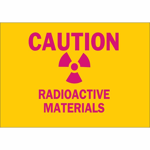 Brady Caution Radiation Sign, 7 in H, 10 in W, Polyester, Rectangle, 88748 88748 - main