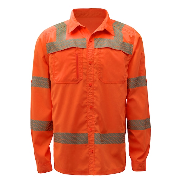Gss Safety Hi-Vis Short Sleeve T-Shirt, 100% Polyester Birdseye, Orange, LT 5008-TALL LG - main