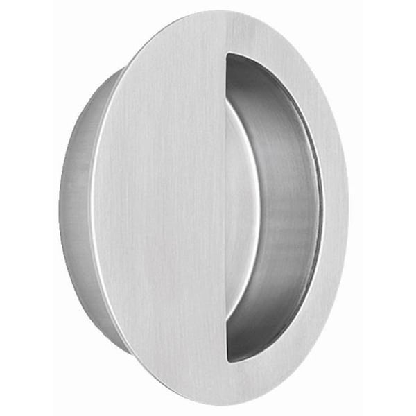 Omnia Round Half Covered Flush Pull Satin Stainless Steel 3-9/16 7507/90 US32D - main