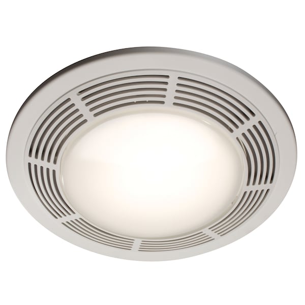 Broan Ceiling Bathroom Fan, 100 cfm cfm, 4 in Duct Dia., 120V AC, Yes 750